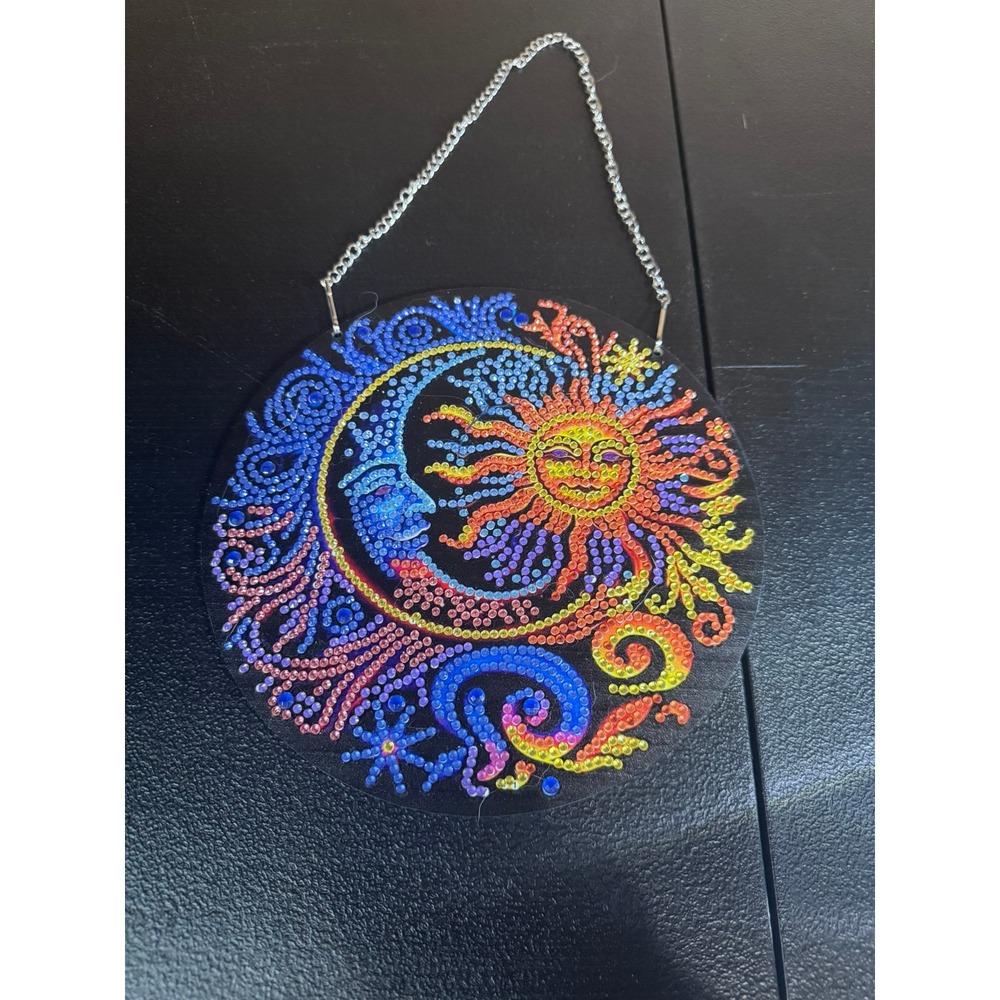 Celestial Sun and Moon Diamond Painting Suncatcher Rainbow Rhinestone Wall Decor